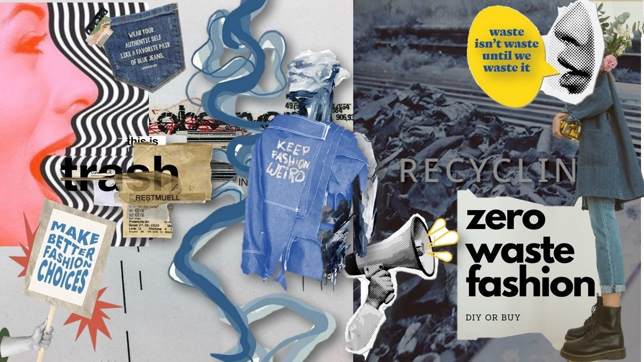 Concept board about zero waste fashion